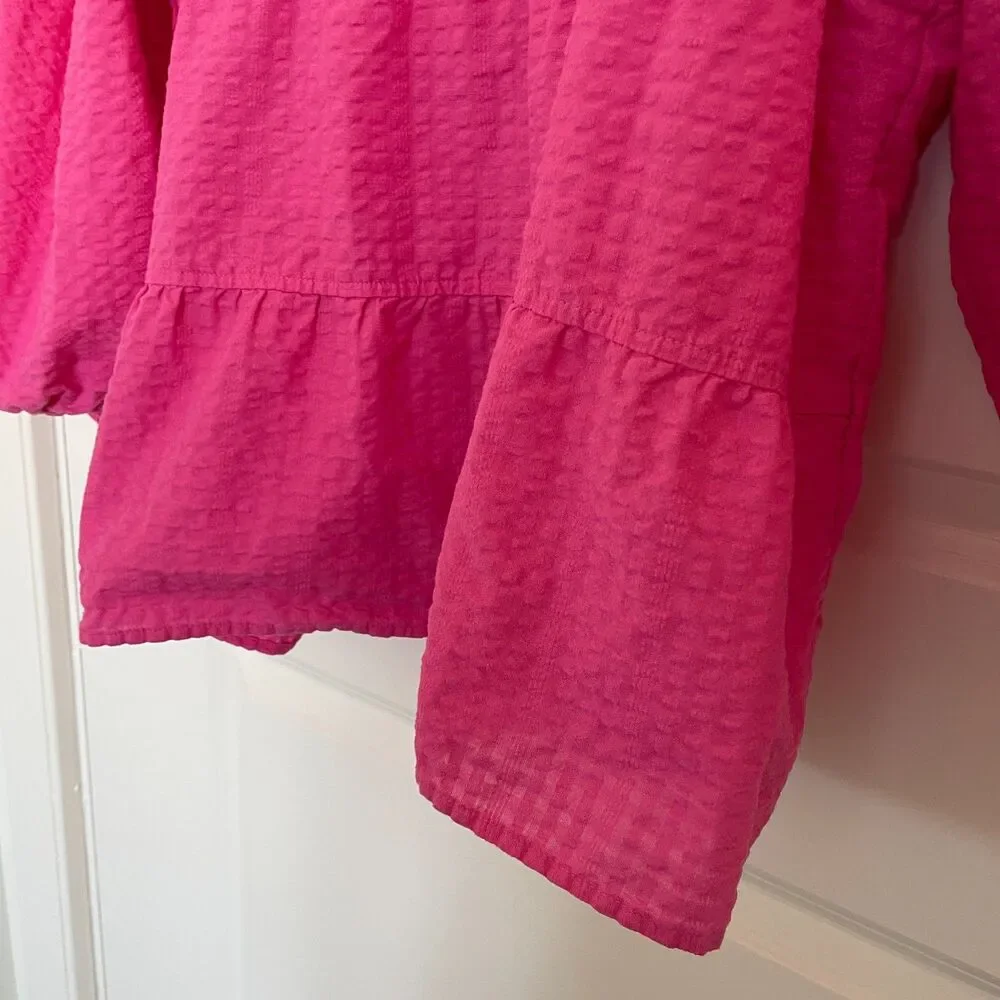 Old Navy Womens Tiered Top Sz 3X Puff Sleeve Boho Cottage Feminine Prairie